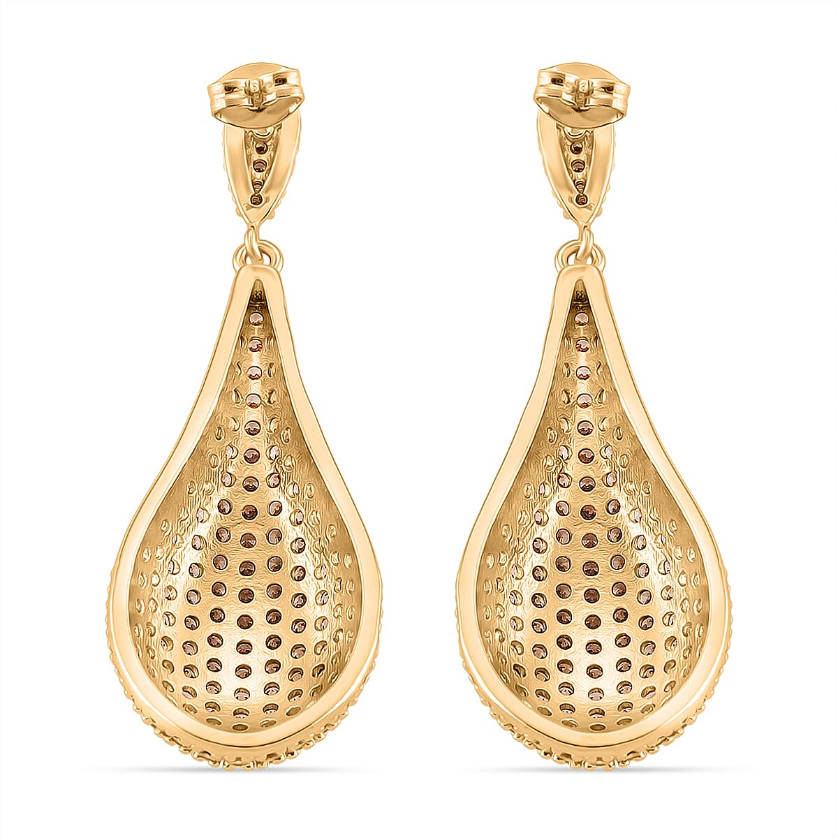 Yellow Cubic Zirconia Teardrop Earring with Push Back 8271421 4