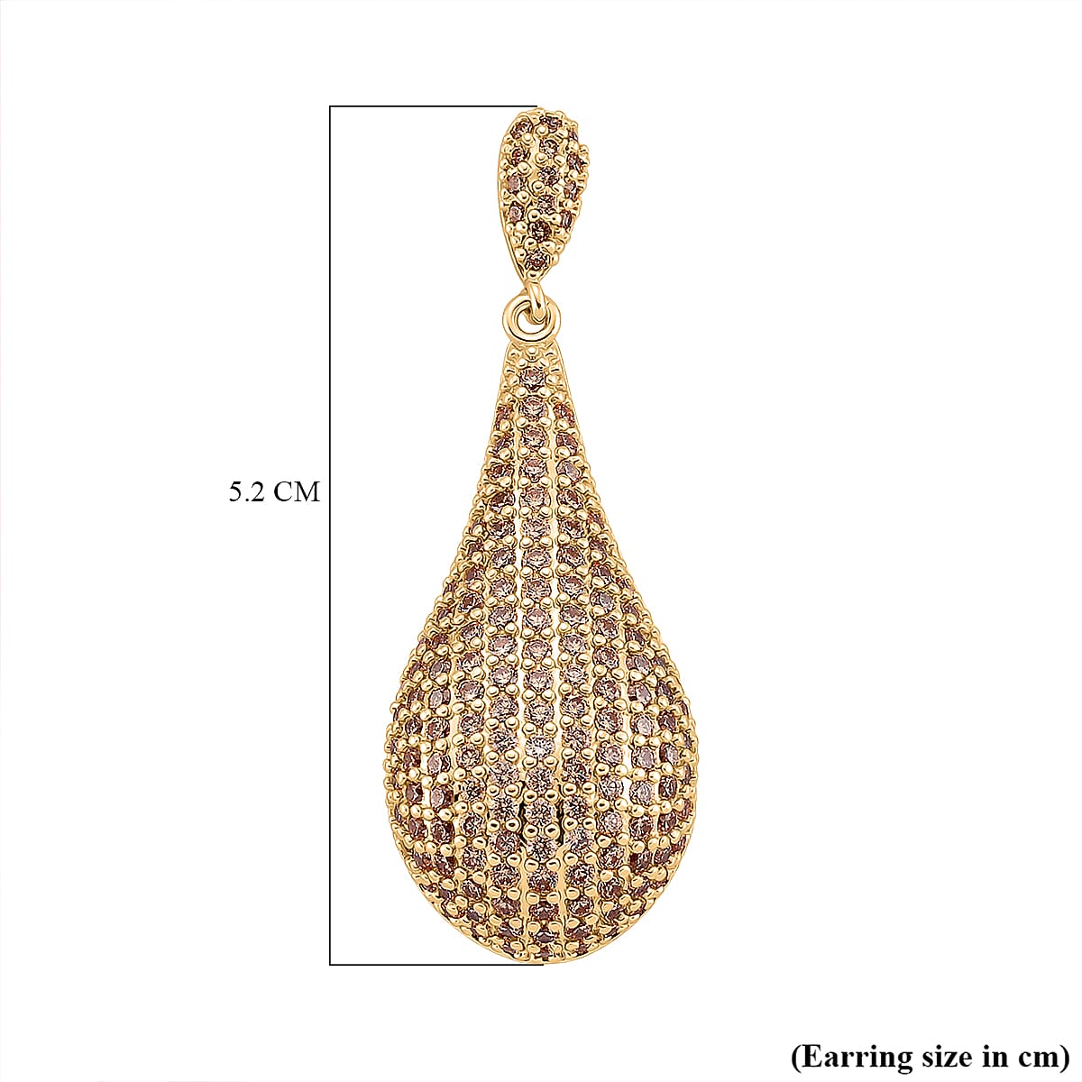 Yellow Cubic Zirconia Teardrop Earring with Push Back 8271421 5