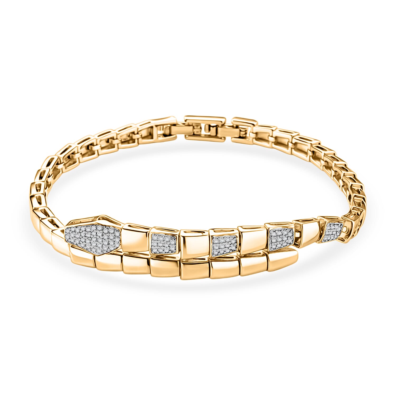 Designer Inspired- Yellow Cubic Zirconia Bracelet (Size - 7.5) 8273016 0