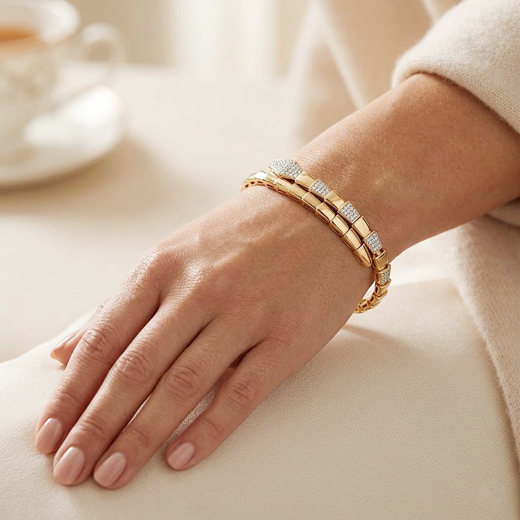 Designer Inspired- Yellow Cubic Zirconia Bracelet (Size - 7.5) 8273016 2