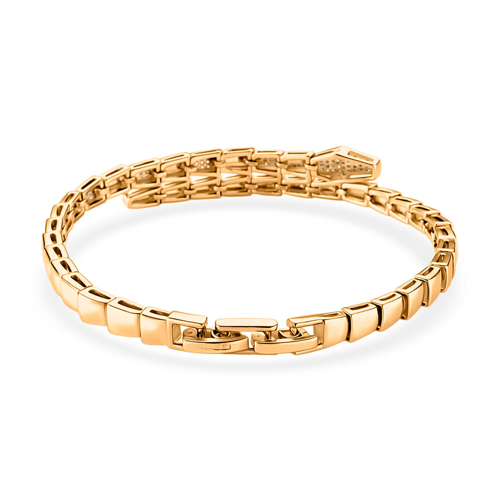 Designer Inspired- Yellow Cubic Zirconia Bracelet (Size - 7.5)