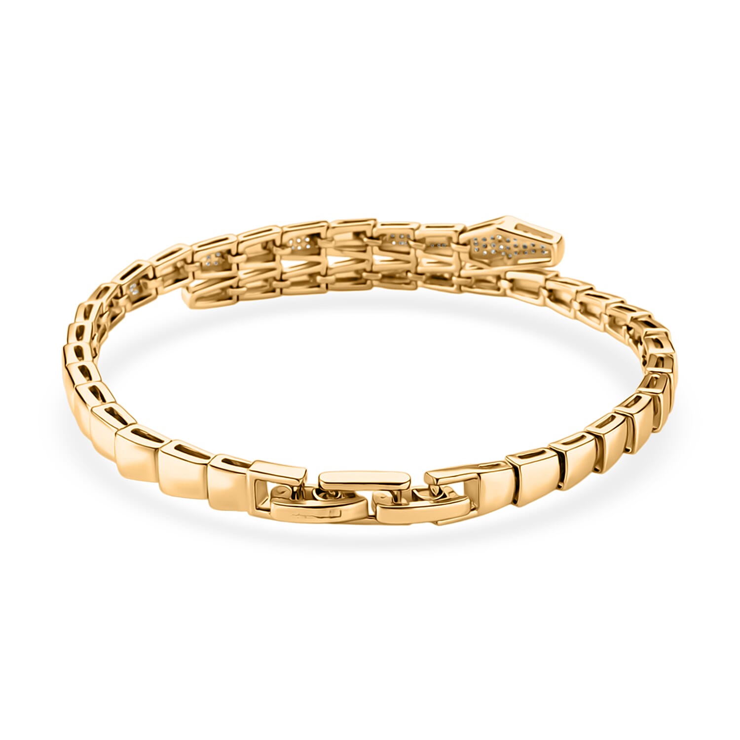 Designer Inspired- Yellow Cubic Zirconia Bracelet (Size - 7.5) 8273016 4