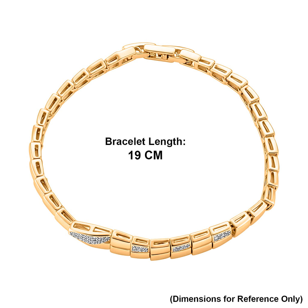 Designer Inspired- Yellow Cubic Zirconia Bracelet (Size - 7.5)