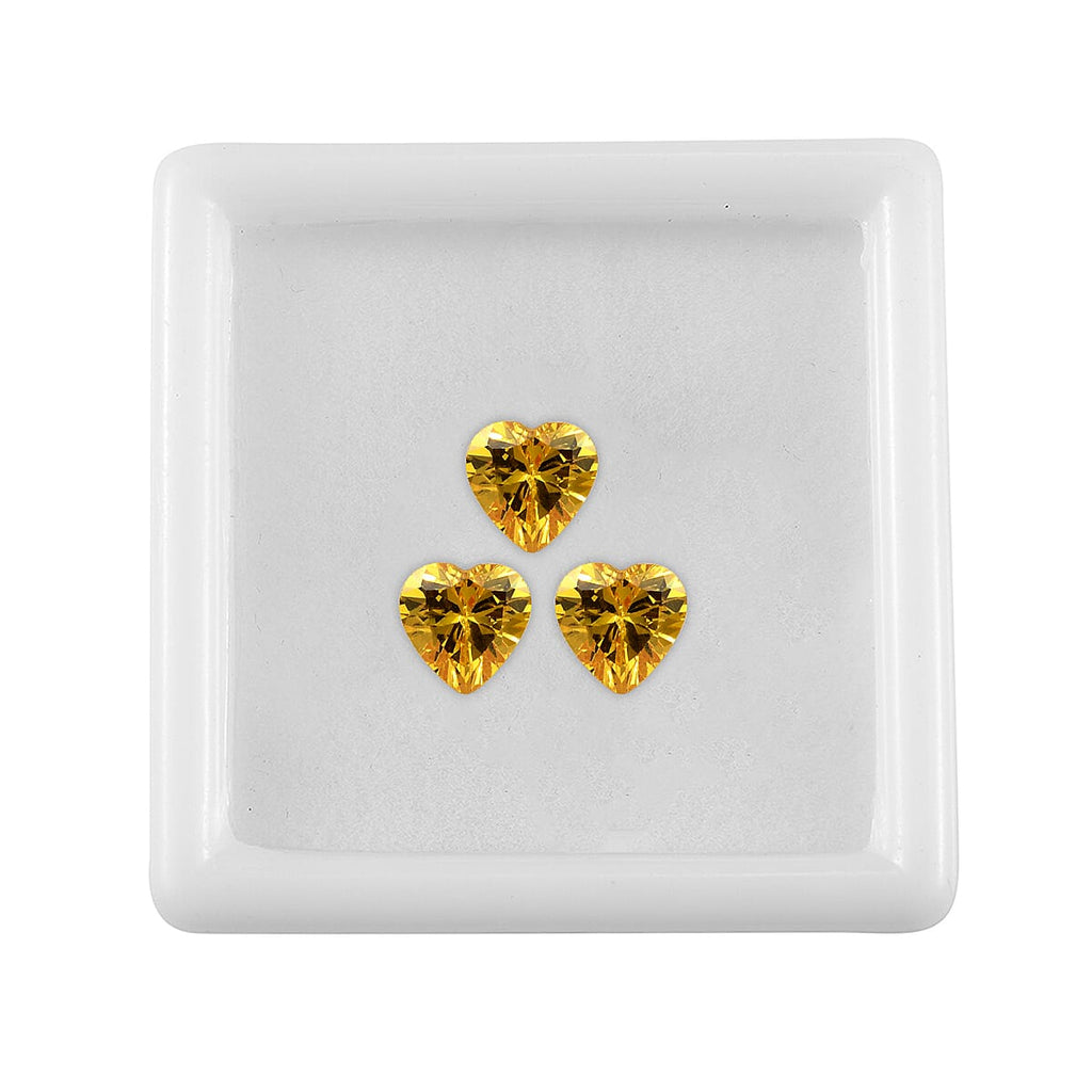 Yellow Cubic Zirconia Heart Shape Gemstone 3.88 Ct. - 6 mm