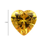 Yellow Cubic Zirconia Heart Shape Gemstone 3.88 Ct. - 6 mm