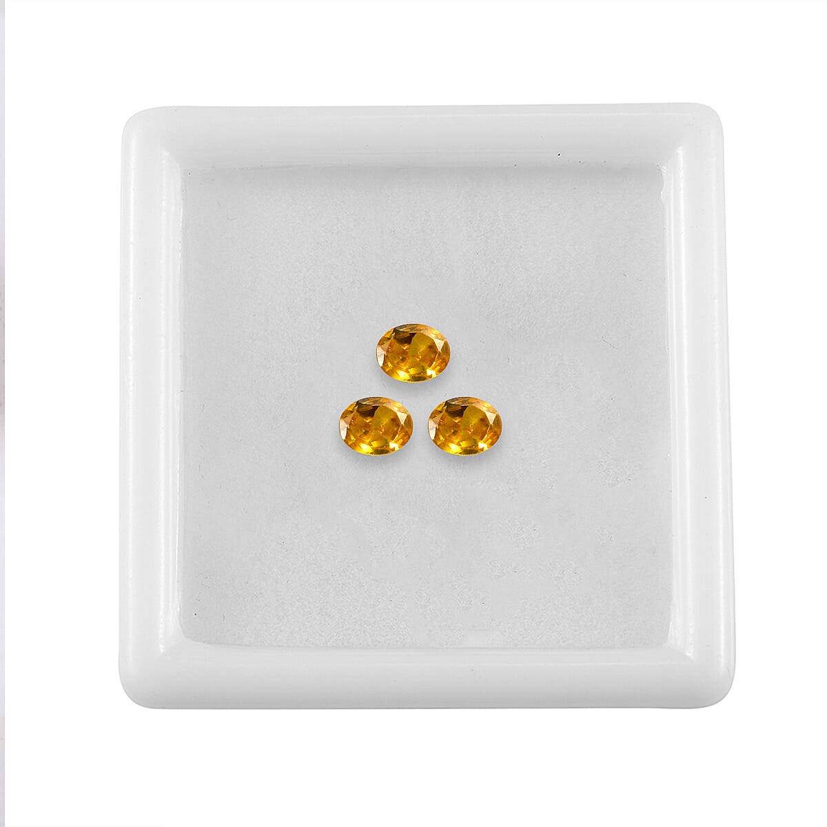 Set of 3 Yellow Cubic Zirconia Loose Gemstones in Oval Shape  1.49 Ct. (5x4mm) 8072317 3