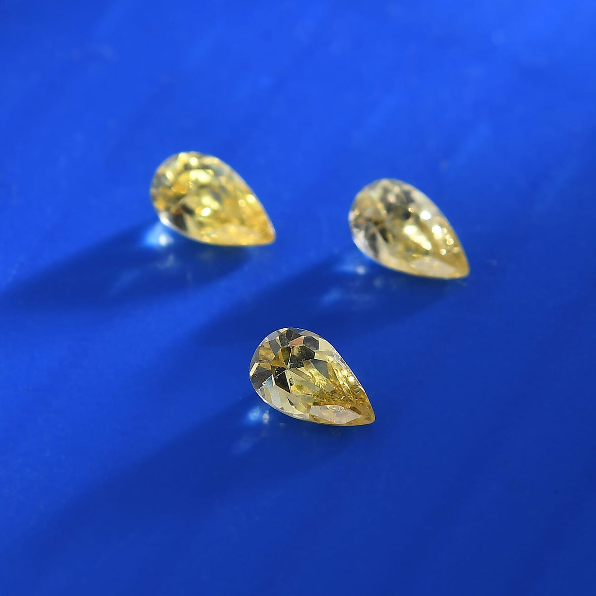 Set of 3 Yellow Cubic Zirconia Loose Gemstones in Pear Shape 0.86 Ct. (5x3 mm) 8071365 1