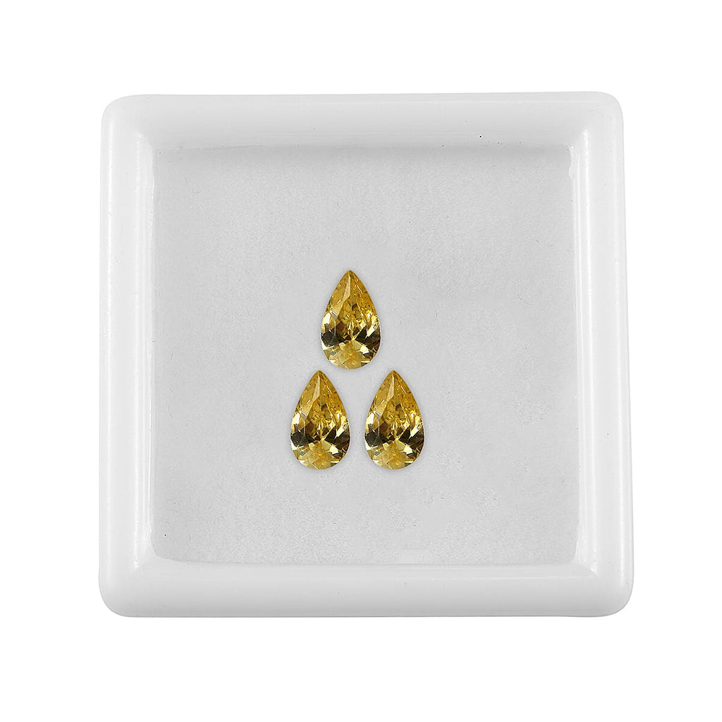 Yellow Cubic Zirconia Pear Shape Gemstone 0.86 Ct. - 5x3 mm