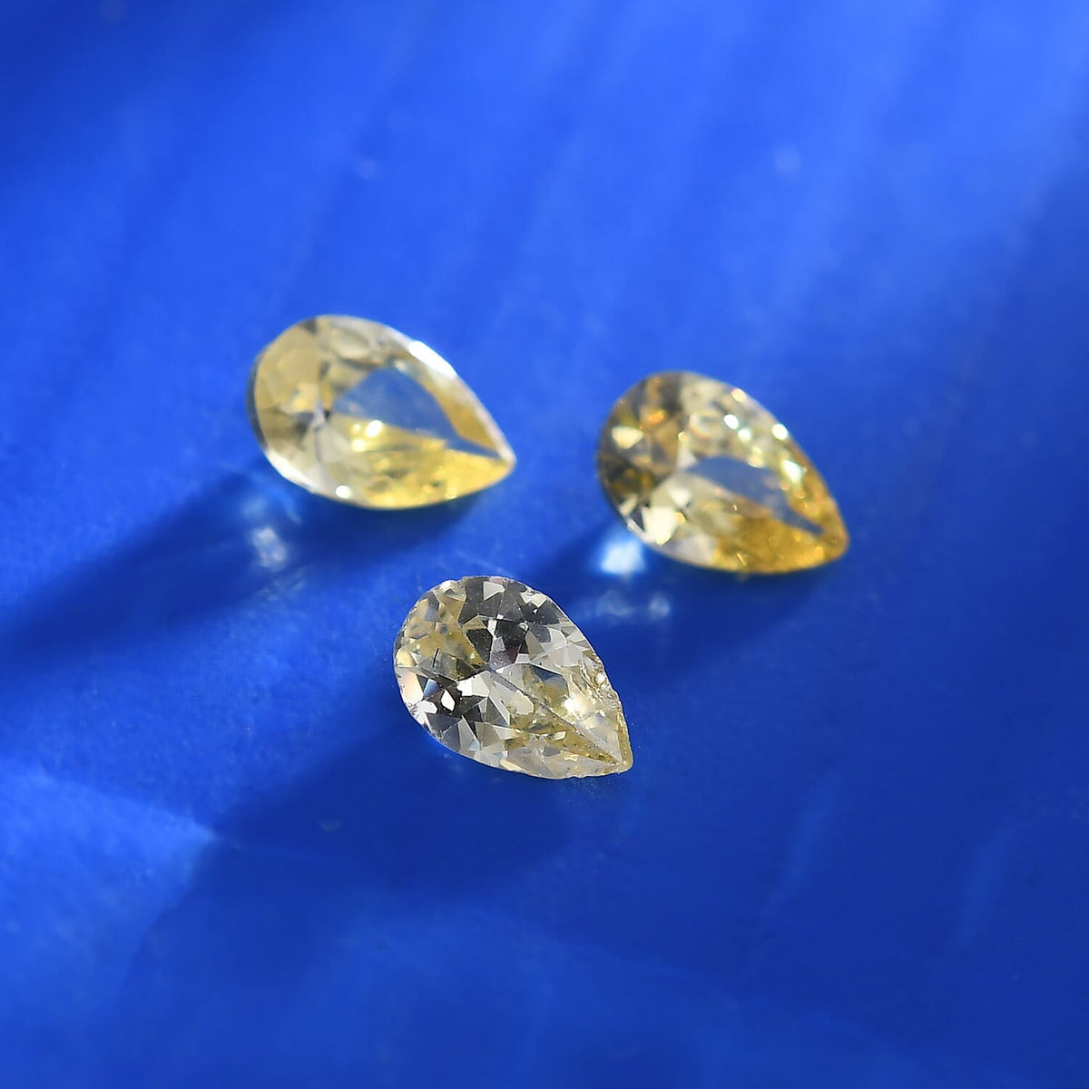 Set of 3 Yellow Cubic Zirconia Loose Gemstones in Pear Shape 1.7 Ct. (6x4 mm) 8071366 1