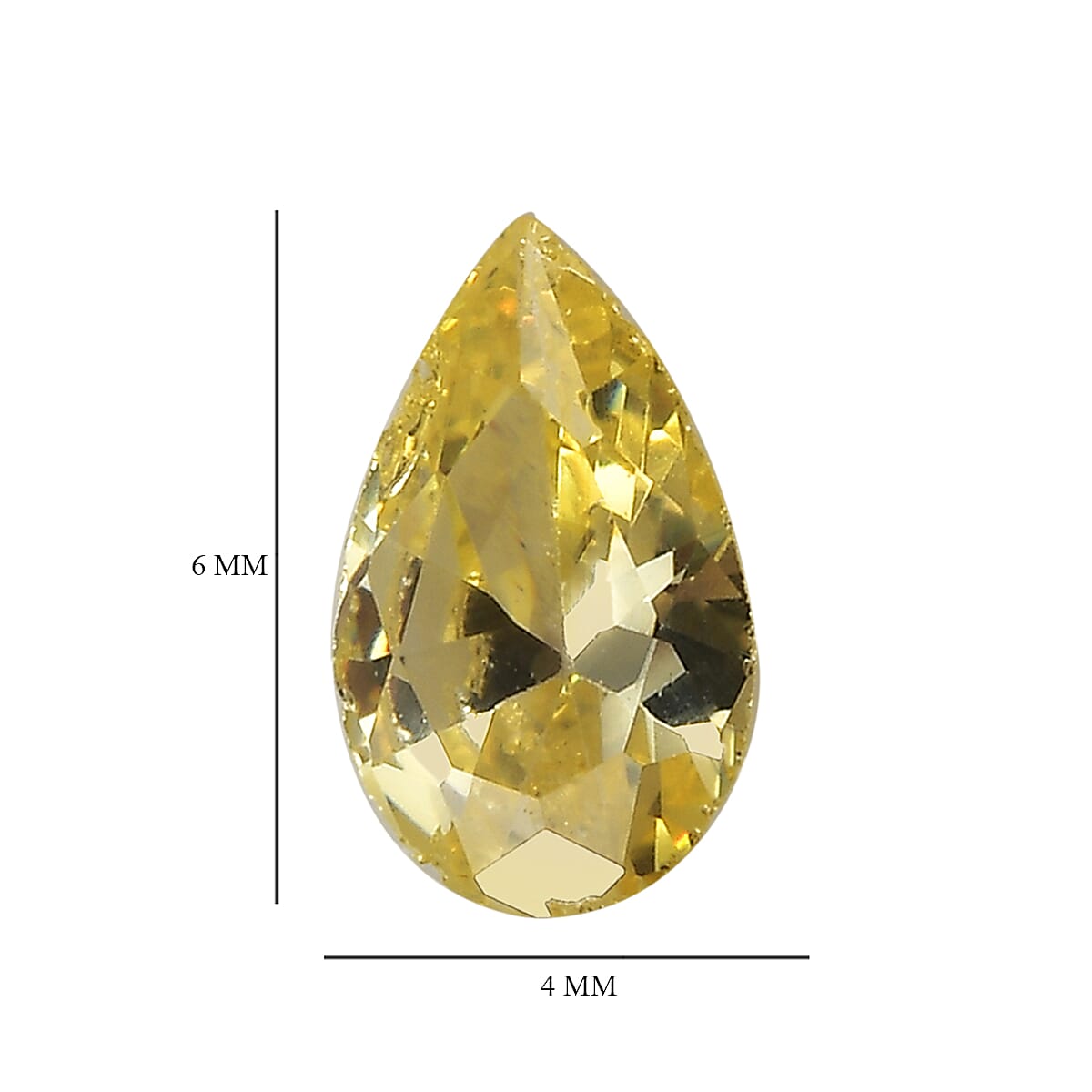 Set of 3 Yellow Cubic Zirconia Loose Gemstones in Pear Shape 1.7 Ct. (6x4 mm) 8071366 4
