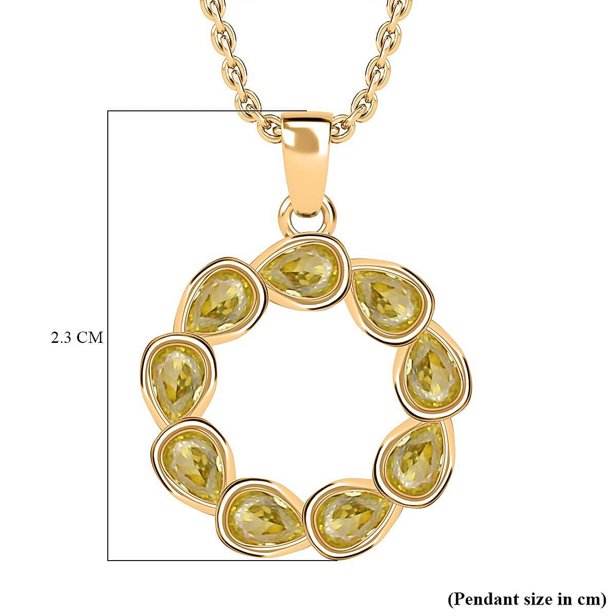 Simulated Yellow Sapphire Pendant with Chain (Size 22 inch Including Extender) in Yellow Gold Tone 4122247 6