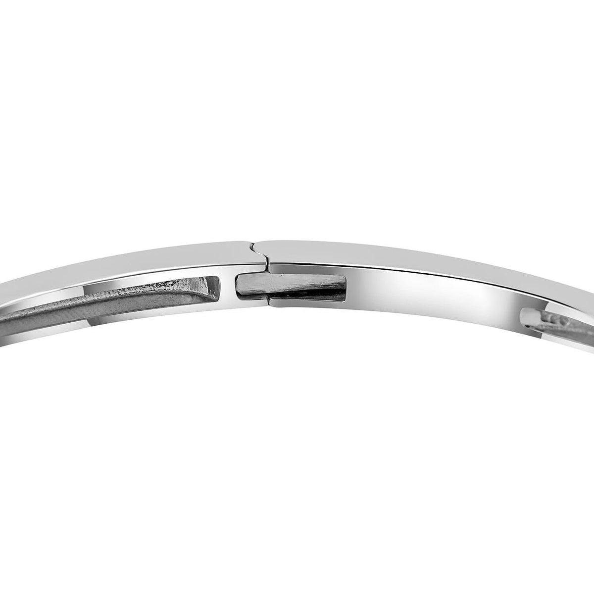 Lustro Stella - Yellow, Pink &amp; White Cubic Zirconia Bypass Floral Bangle (Size 7.5) in Rhodium Overlay Sterling Silver , Silver Wt. 16.90 Gms 7698180 5