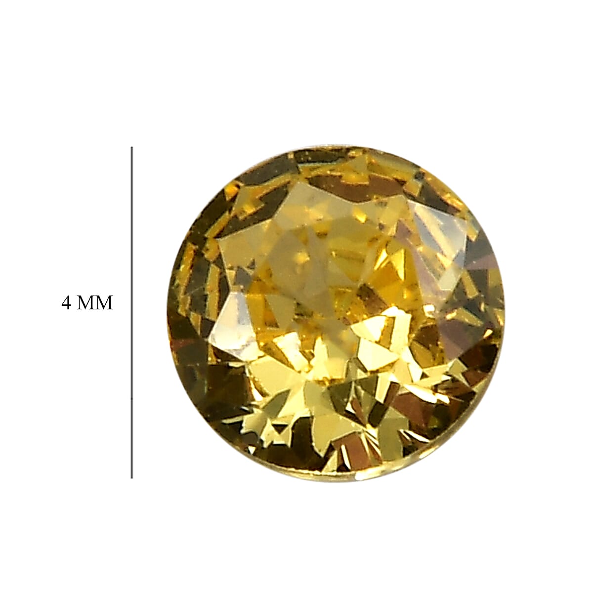 1.17 Ct. Set of 3 Yellow Cubic Zirconia Loose Gemstones in Round Shape ( 4 mm) 8072319 4