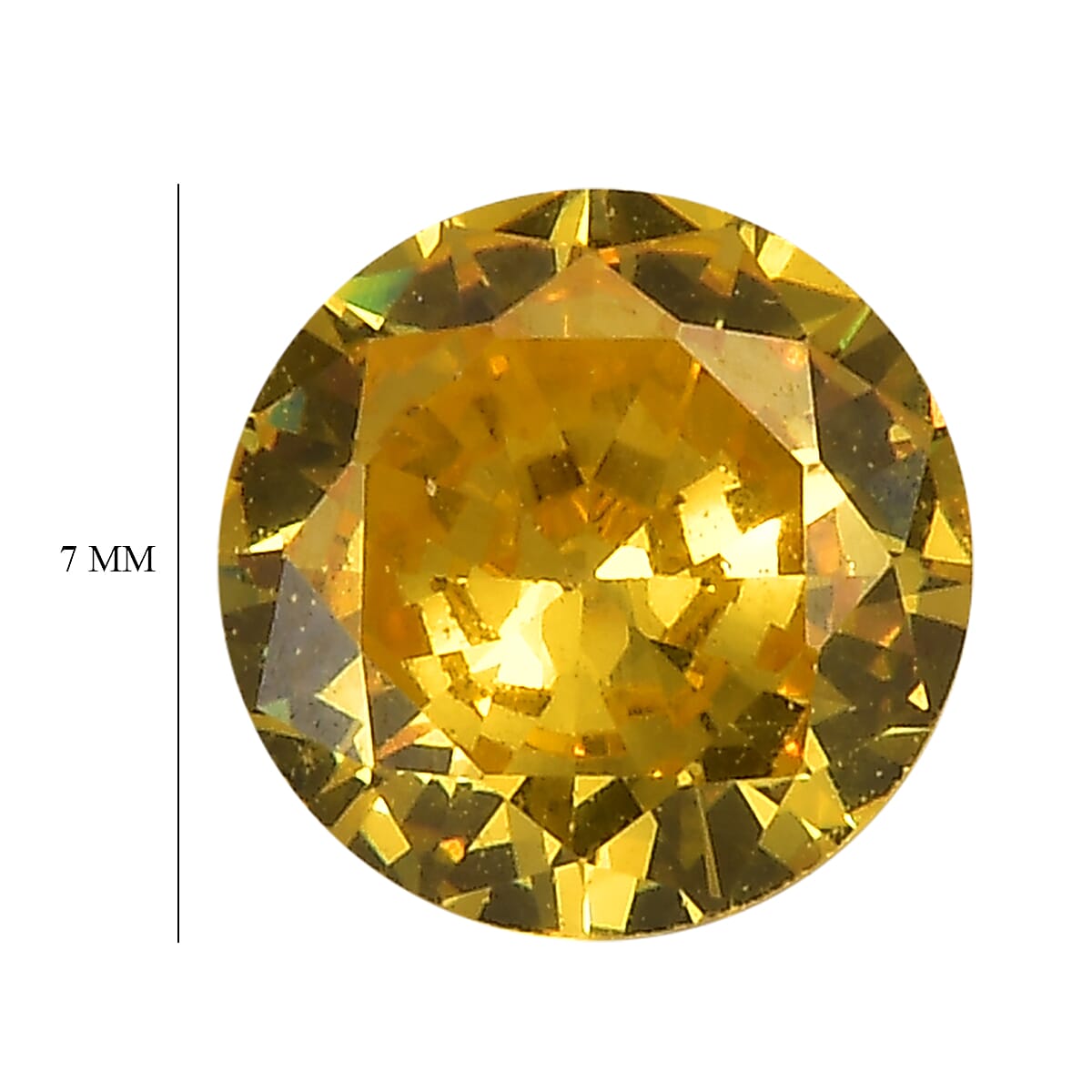 1.95 Ct. Yellow Cubic Zirconia Loose Gemstone in Round Shape (7 mm) 8071367 4