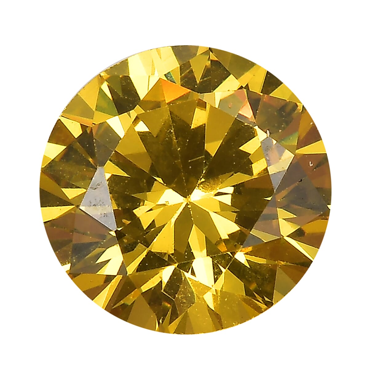 3.26 Ct. Yellow Cubic Zirconia Loose Gemstone in Round Shape (8 mm) 8071368 0