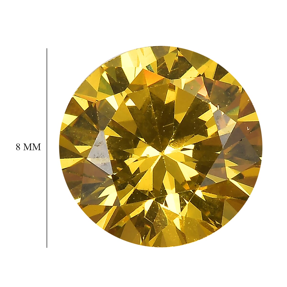 3.26 Ct. Yellow Cubic Zirconia Loose Gemstone in Round Shape (8 mm) 8071368 4