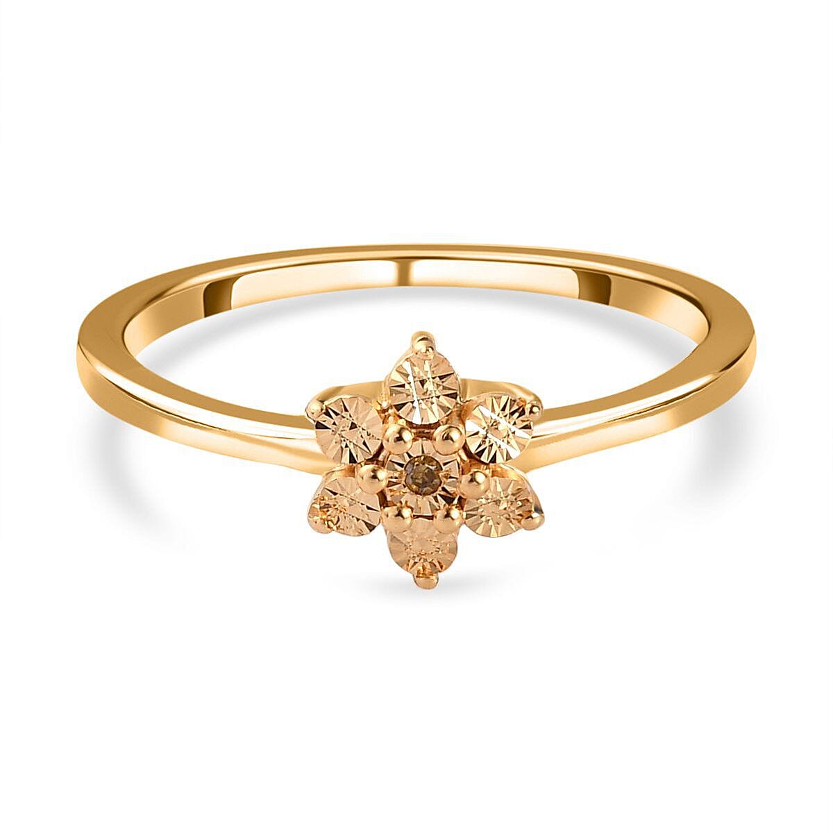 Yellow Diamond Floral Ring in 18K Vermeil Yellow Gold Plated Sterling Silver 7209445 0