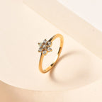 Yellow Diamond Floral Ring in 18K Vermeil Yellow Gold Plated Sterling Silver