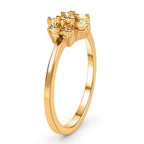Yellow Diamond Floral Ring in 18K Vermeil Yellow Gold Plated Sterling Silver