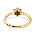 Yellow Diamond Floral Ring in 18K Vermeil Yellow Gold Plated Sterling Silver