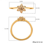 Yellow Diamond Floral Ring in 18K Vermeil Yellow Gold Plated Sterling Silver