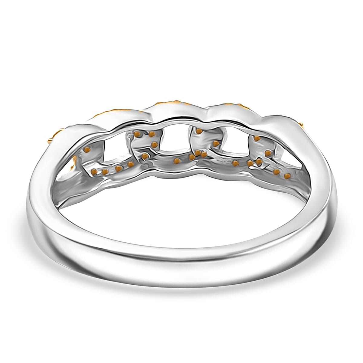 Yellow Diamond Band Ring in Rhodium Overlay Sterling Silver 7969851 5