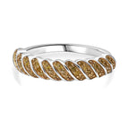 Yellow Diamond Band Ring in Rhodium Overlay Sterling Silver 0.25 Ct.