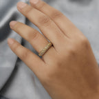 Yellow Diamond Band Ring in Rhodium Overlay Sterling Silver 0.25 Ct.