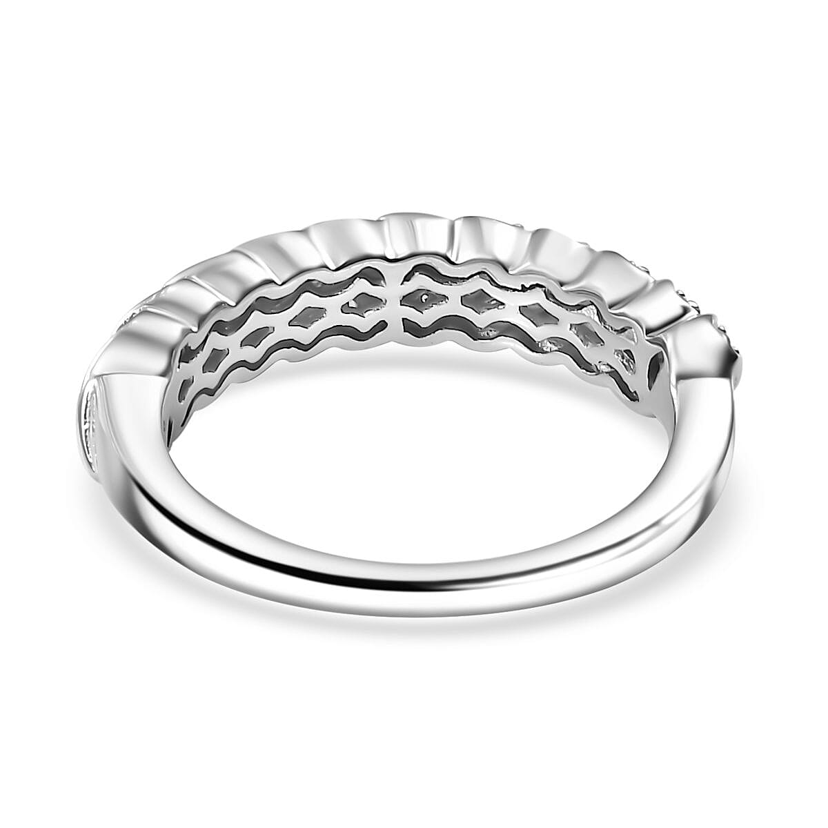 Yellow Diamond Band Ring in Rhodium Overlay Sterling Silver 7973830 5