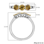 Yellow Diamond Cluster Ring in Rhodium Overlay Sterling Silver 0.33 Ct.