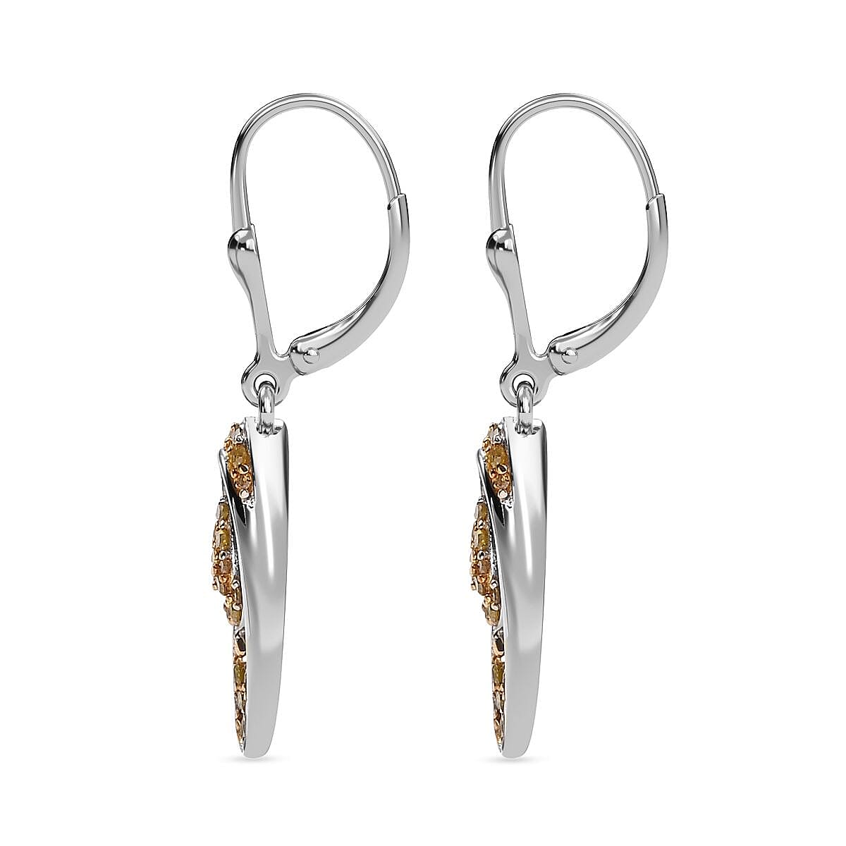 Yellow Diamond Dangle Earring with Lever Back in Rhodium Overlay Sterling Silver 7968549 4