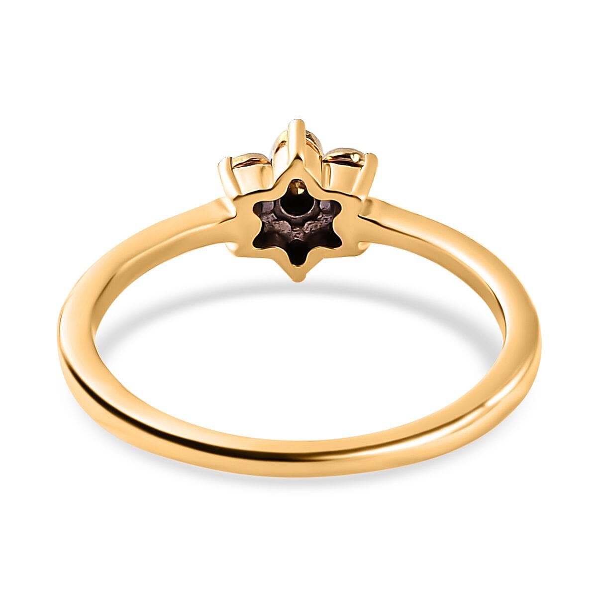 Yellow Diamond Floral Ring in 18K Vermeil Yellow Gold Plated Sterling Silver 7209445 10