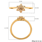 Yellow Diamond Floral Ring in 18K Vermeil Yellow Gold Plated Sterling Silver