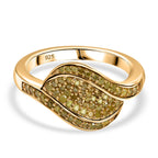 Yellow Diamond Ring in 18K Vermeil Yellow Gold Plated Sterling Silver
