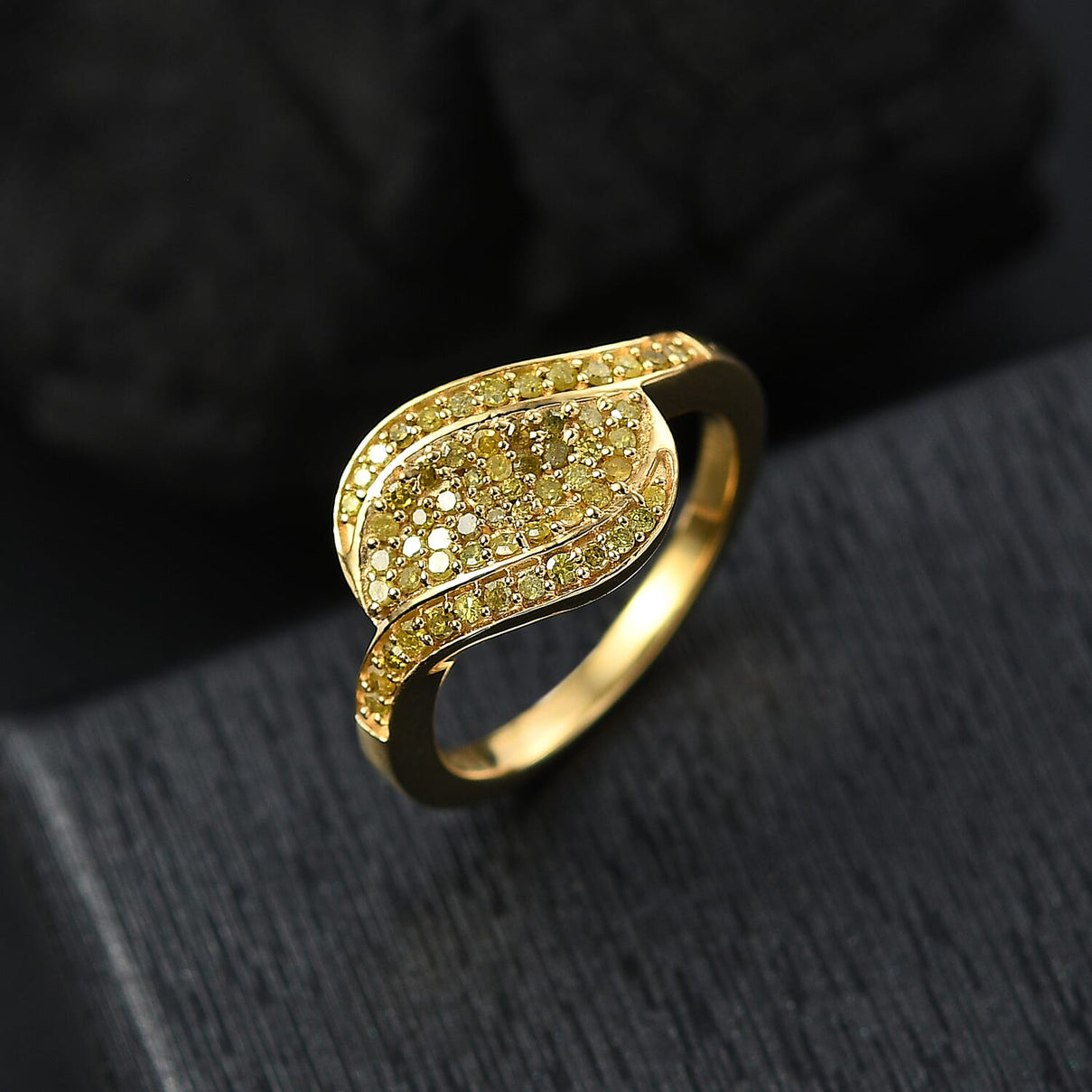 Yellow Diamond Ring in 18K Vermeil Yellow Gold Plated Sterling Silver 8162584 2