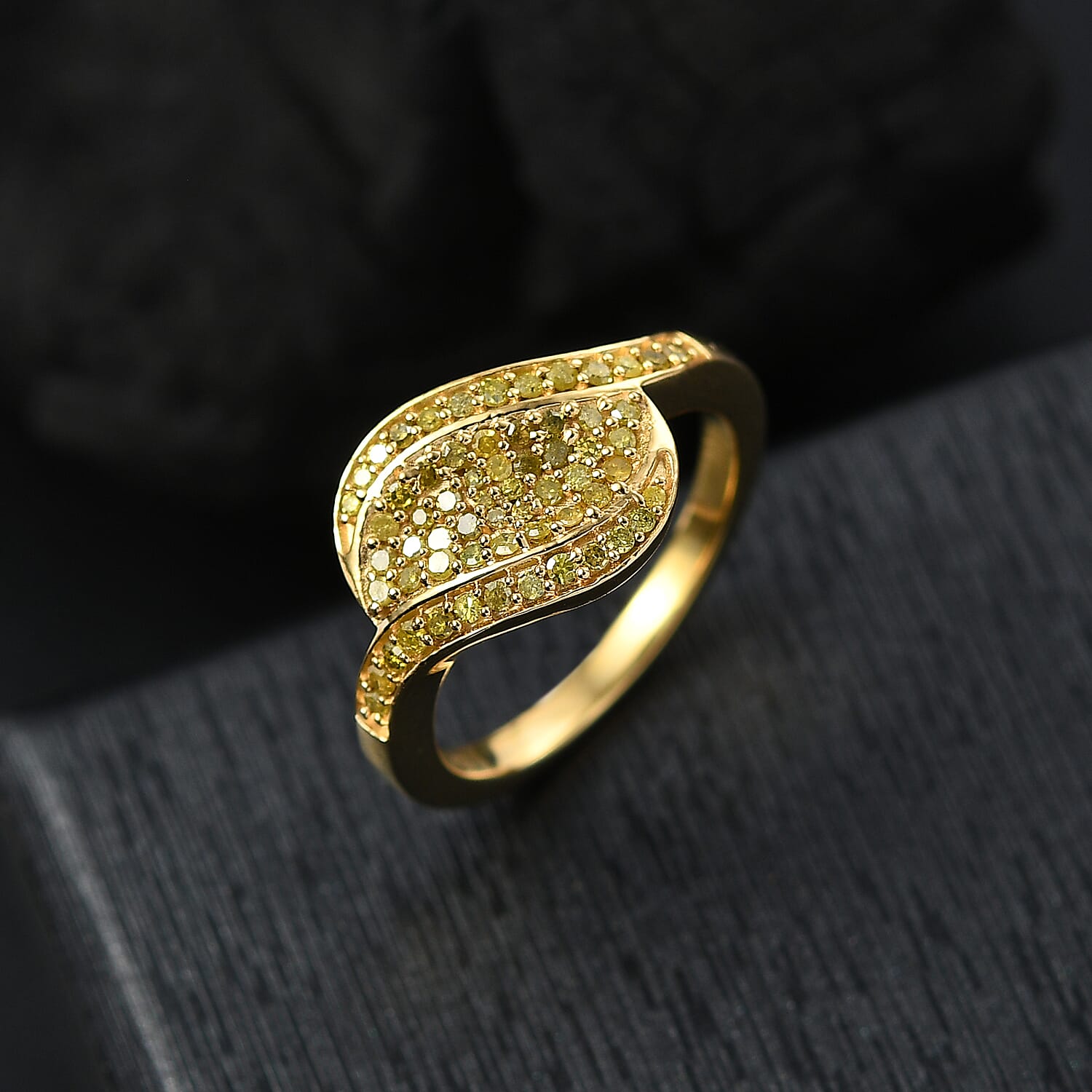 Yellow Diamond Ring in 18K Vermeil Yellow Gold Plated Sterling Silver 8162584 2