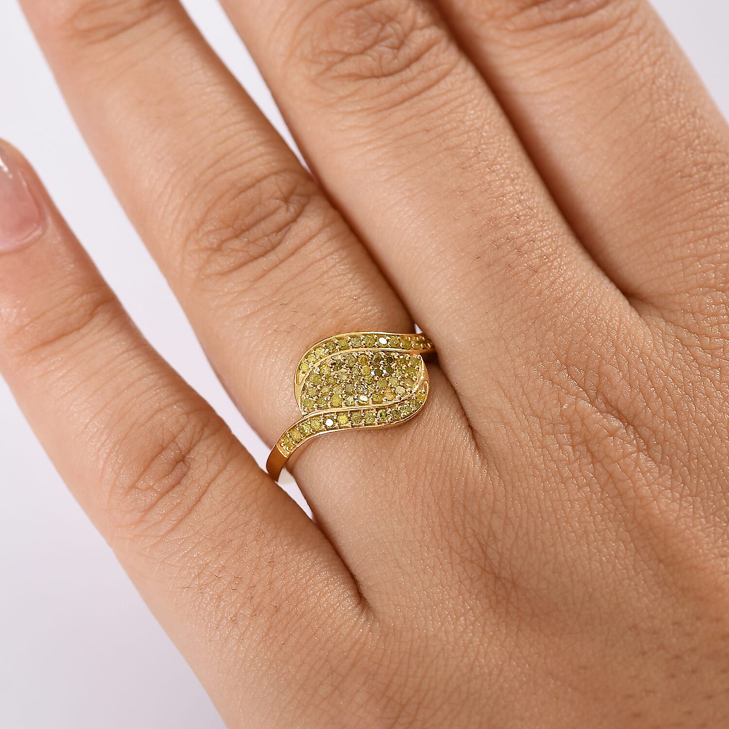 Yellow Diamond Ring in 18K Vermeil Yellow Gold Plated Sterling Silver 8162584 3