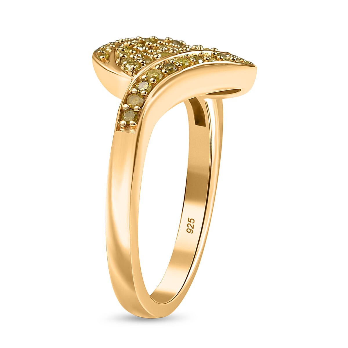 Yellow Diamond Ring in 18K Vermeil Yellow Gold Plated Sterling Silver 8162584 4