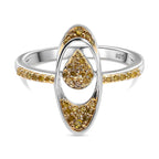 Yellow Diamond Ring in Rhodium Overlay Sterling Silver
