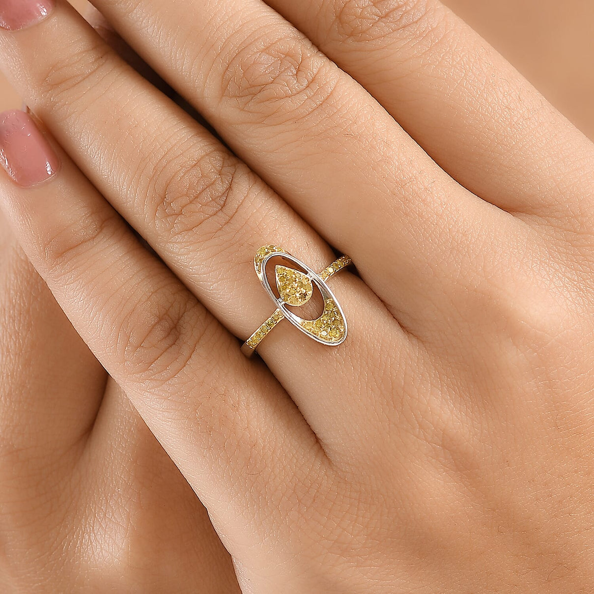 Yellow Diamond Ring in Rhodium Overlay Sterling Silver 7968461 3