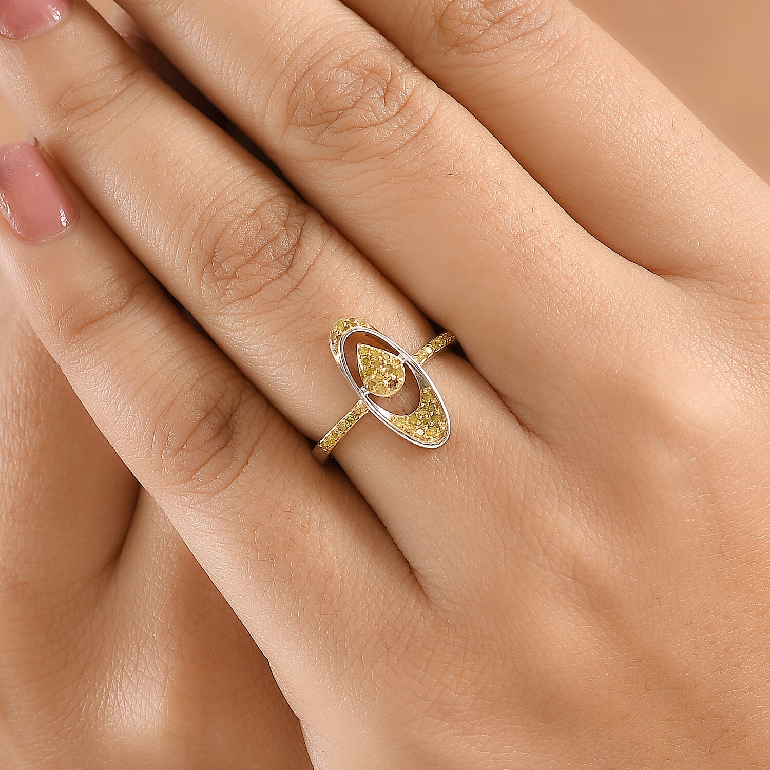 Yellow Diamond Ring in Rhodium Overlay Sterling Silver 7968461 3