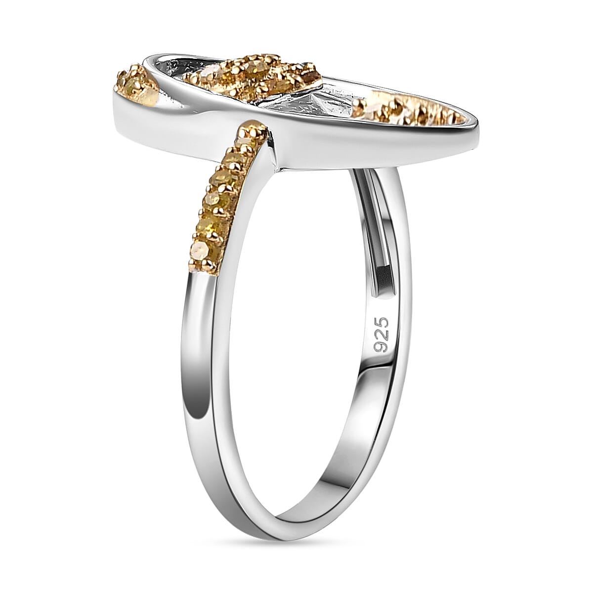 Yellow Diamond Ring in Rhodium Overlay Sterling Silver 7968461 4