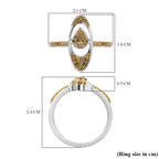 Yellow Diamond Ring in Rhodium Overlay Sterling Silver