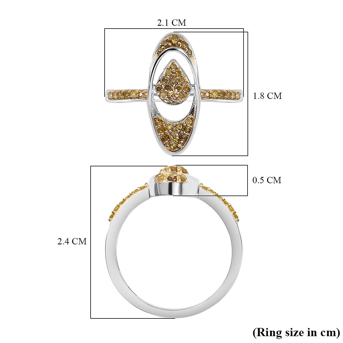 Yellow Diamond Ring in Rhodium Overlay Sterling Silver 7968461 6