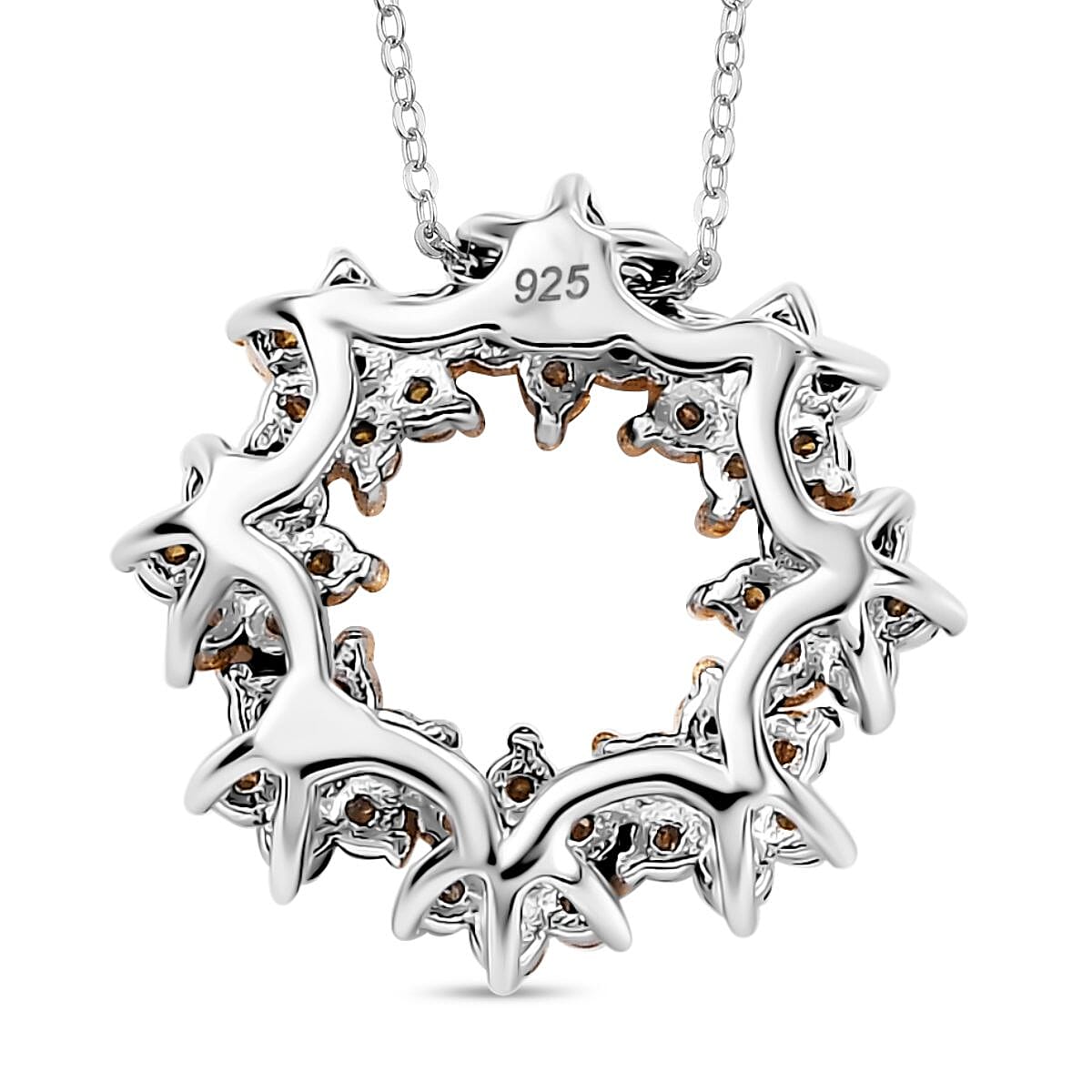 Yellow Diamond Pendant with Chain (Size - 20) in Rhodium Overlay  Sterling Silver 0.50 Ct. 4325597 10
