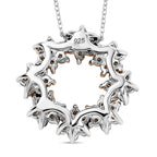 Yellow Diamond Pendant with Chain (Size - 20) in Rhodium Overlay  Sterling Silver 0.50 Ct.