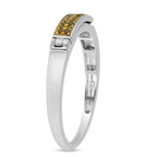 Yellow Diamond Ring in Platinum Overlay Sterling Silver 0.10 Ct.