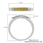 Yellow Diamond Ring in Platinum Overlay Sterling Silver 0.10 Ct.