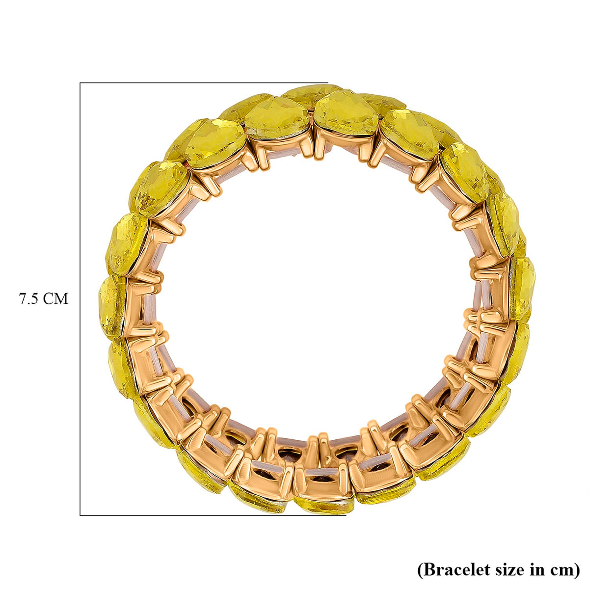 Yellow Glass Pear Stretchable Bracelet in Yellow Gold Tone V32521830 5