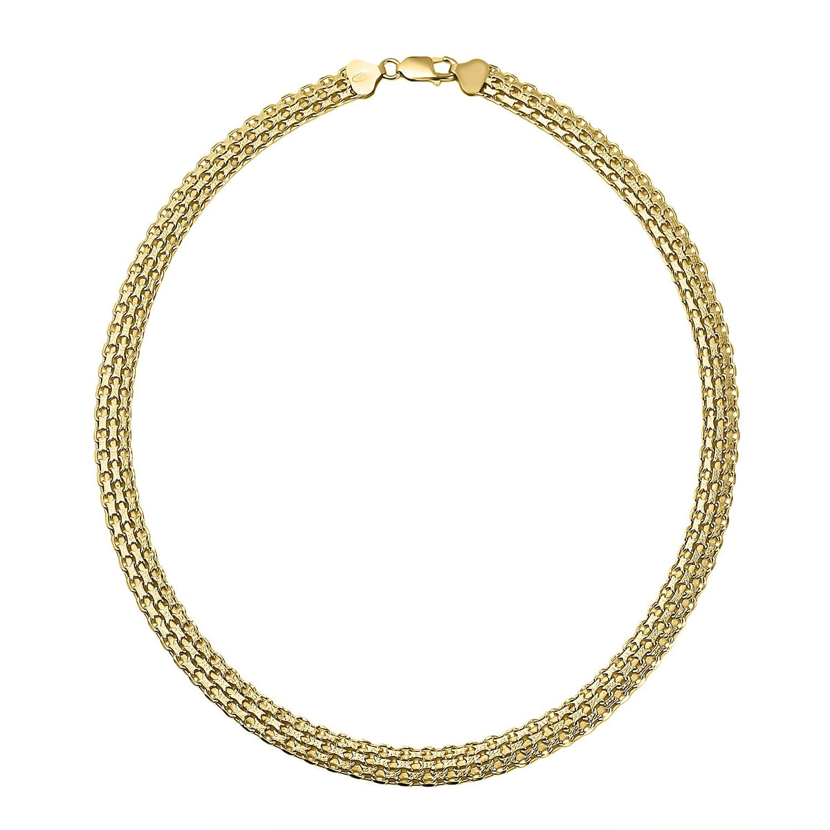 Yellow Gold Overlay Sterling Silver Bismark Necklace (Size - 20),  Silver Wt. 33.5 Gms 7566625 0